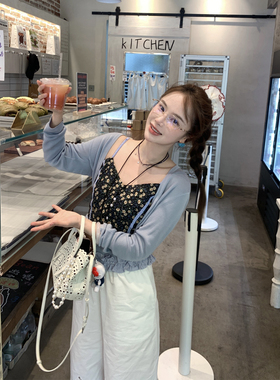 IKOON冰凉感薄款短款空调衫坎肩吊带外搭针织防晒开衫女2025新款