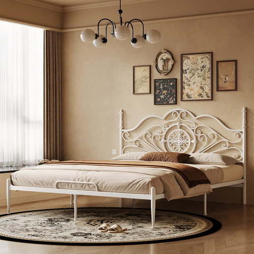欧式复古加粗铁艺床主卧大床