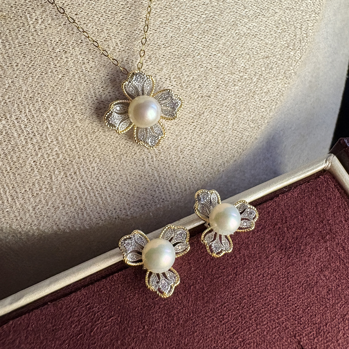 金银撞色精工银饰天然珍珠