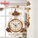 丽盛欧式 双面挂钟客厅创意静音挂表客厅时钟艺术家用个性 石英钟表