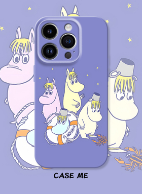 姆明海边遇险适用iphone16/15pro苹果13/14Promax华为NOVA11/12/P70/MATE70/oppoK12/K11/Reno9/Reno8手机壳