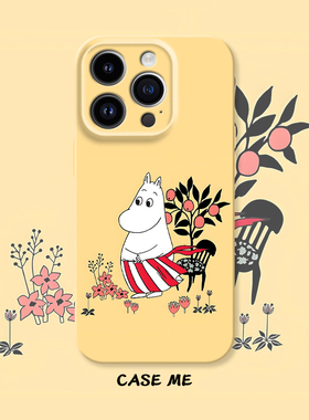 秋日午后适用iphone16/15pro苹果17Promax华为P70/MATE80/vivox100X90/S30/oppoReno11/Reno12卡通姆明手机壳