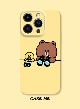 眺望瞬间 适用iphone16/15pro苹果14Promax华为NOVA15/P80/MATE70/oppoK12/Reno9/Reno8/Reno7布朗熊手机壳