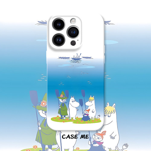 姆明泛舟适用iphone16/15pro苹果13/14Promax华为P70/P60/mate70/nova13荣耀300/magic7/6小米17moomin手机壳