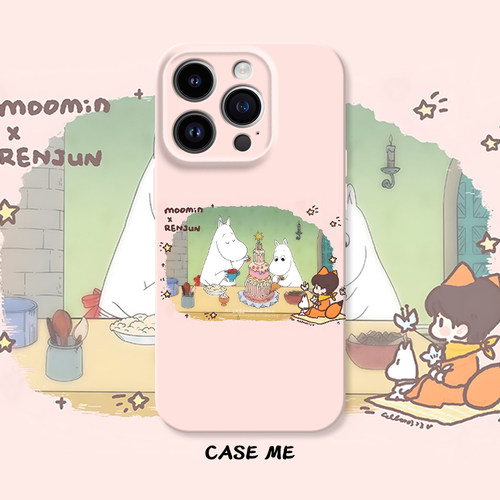 姆明生日氛围插画适用iphone16/15pro苹果13/14Promax华为NOVA13/OPPOReno12/Reno11/vivoS20/x200X100手机壳