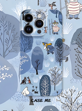 适用iphone16/17pro苹果13/14Promax华为NOVA12/P70pro荣耀200/vivox200/x100/iQOOZ9/Z10/Z8卡通姆明手机壳