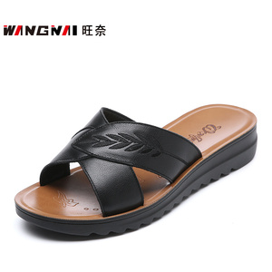 真皮平底牛皮凉拖鞋夏季女鞋