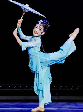 喜雨聆风儿童古典舞服少儿烟雨江南舞蹈服晓春三月诗雨江南演出服