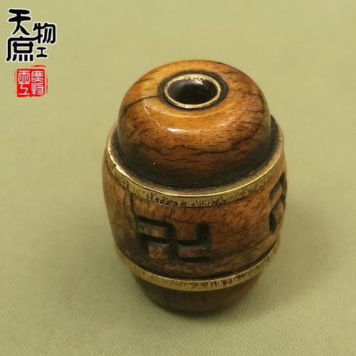 天然骆驼骨镶嵌铜片桶珠两通复古做旧开片配珠腰珠顶珠配饰配件