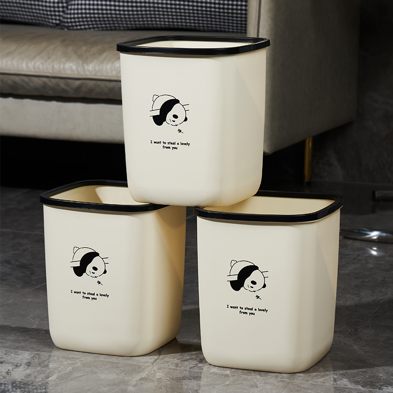 新垃圾桶家用奶油白客厅宿舍卧室纸篓厨房厨余桶厕所卫生间厕纸桶