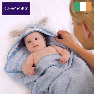 Clevamama可俐妈妈斗篷婴儿浴巾新生儿带帽宝宝洗澡纯棉毛巾进口