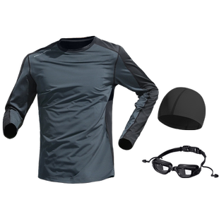 泳衣男士上衣游泳长袖夏季防晒速干成人冲浪浮潜水母潜水服青少年