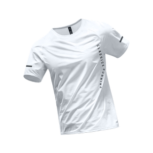 速干男t恤夏季冰丝白色羽毛球训练短袖网眼透气半袖跑步运动上衣