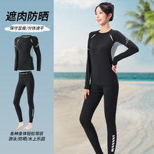 泳衣女款2025年新款爆款微胖女孩遮肉套装大码分体裤防晒长袖宽松