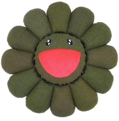 Readymade原创经典太阳花抱枕地垫Vintage年代古军毯军绿色复古