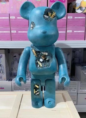 ARTOVERTURN Bearbrick1000%破坏水晶熊积木熊玩具熊摆件潮玩手办