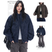 街头设计感皮衣外套女春秋季 DUSK考拉同款 美式 宽松飞行机车夹克潮