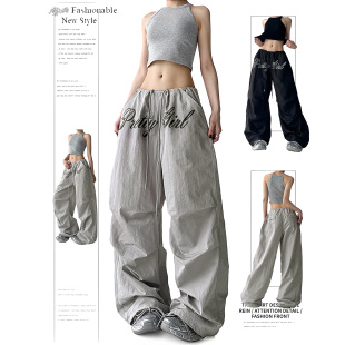工装 复古辣妹街舞弯刀宽松设计感休闲阔腿裤 裤 新款 女夏季 DUSK美式