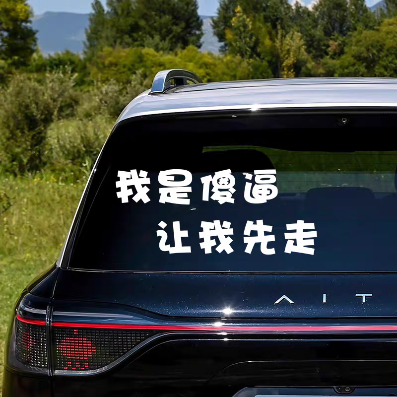 网红流行搞笑车贴我是sb让我先走图片
