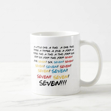 老友记777777马克杯Friends Seven陶瓷白色杯子水杯咖啡杯家用
