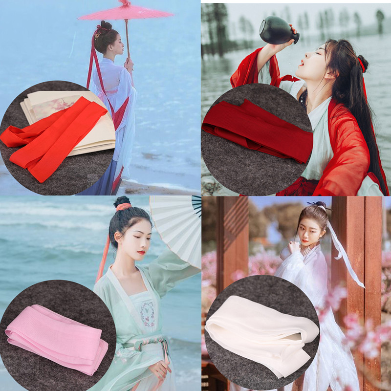 古装复古汉服丝带红色绑带雪纺绢纱cos发带侠女造型彩带书生绑绳