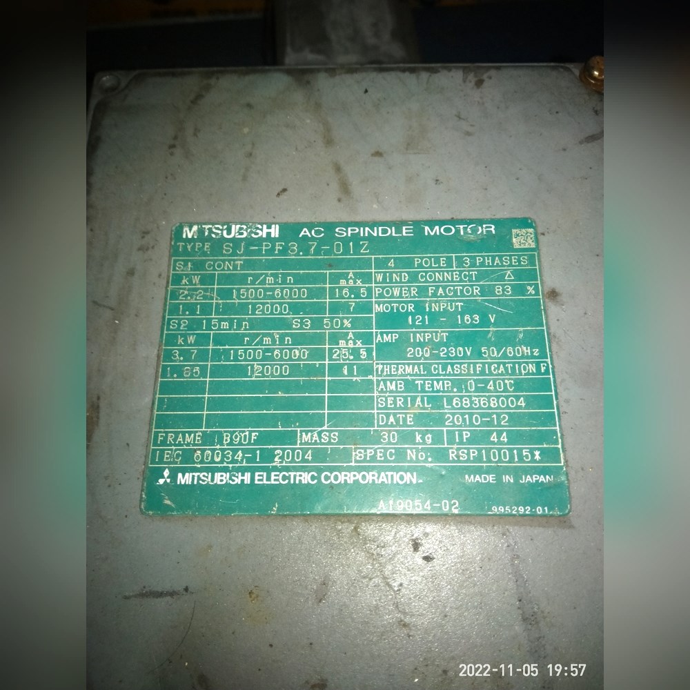 三菱m64系统主轴电机sJ一PF3.7一01z功能正常很小用 议价