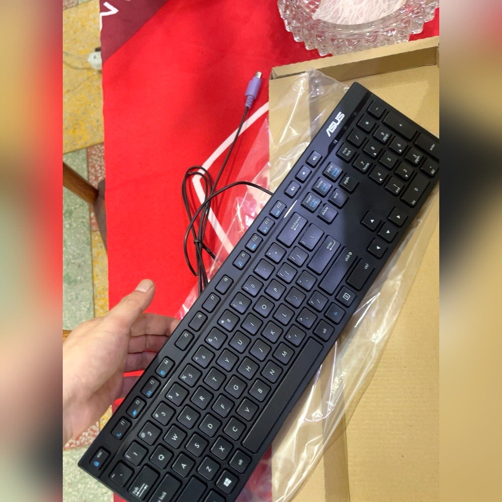 华硕 ps2口 AW111 键盘超薄静音有线巧克力按键 议价