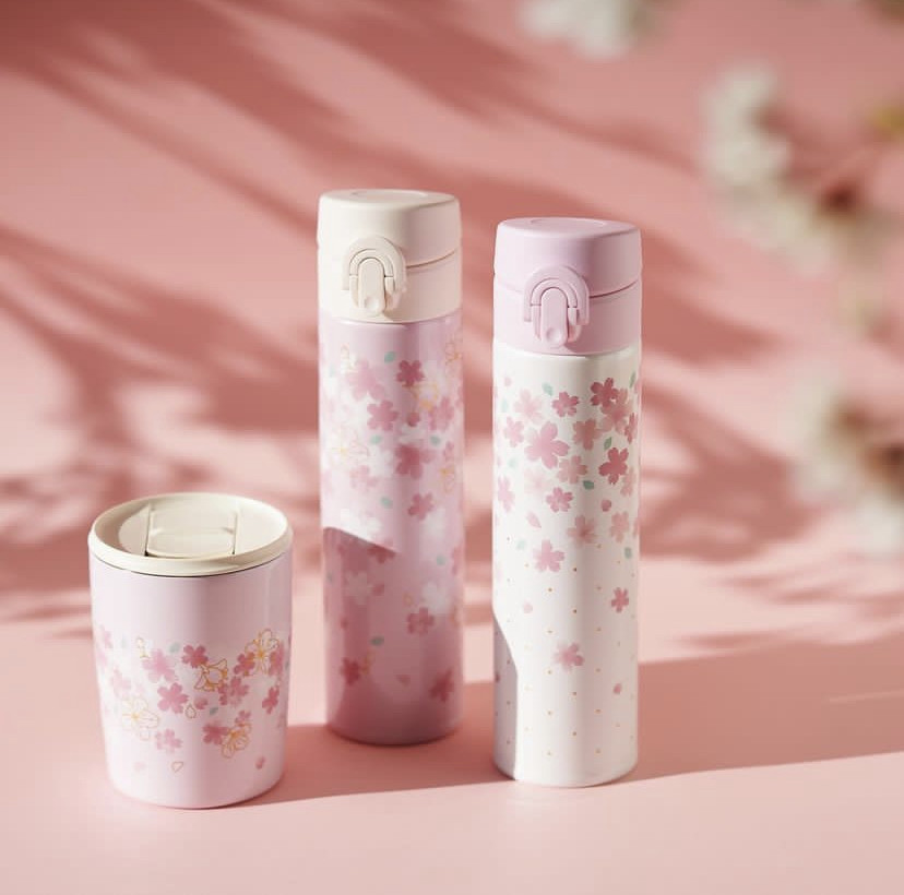 现货 日本afternoontea膳魔师合作款樱花系列不锈钢保温杯随手杯