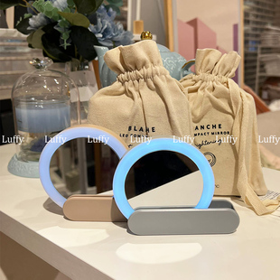 日本francfranc随身便携可折叠led化妆镜子小镜子