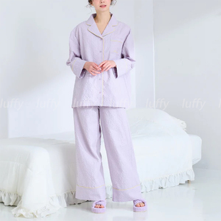 日本francfranc春夏小清新提花睡衣家居服