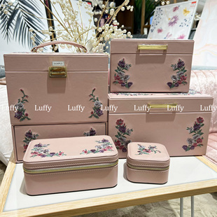 日本francfranc精美刺绣优雅首饰收纳盒化妆品收纳盒