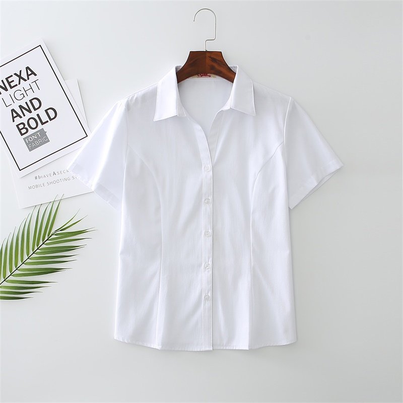 夏季职业衬衫女士V领衬衫商务正装工作服工装斜纹白色大码女,女装/女士精品,大码内搭,淘宝优惠券,粉丝福利购,淘宝优惠卷