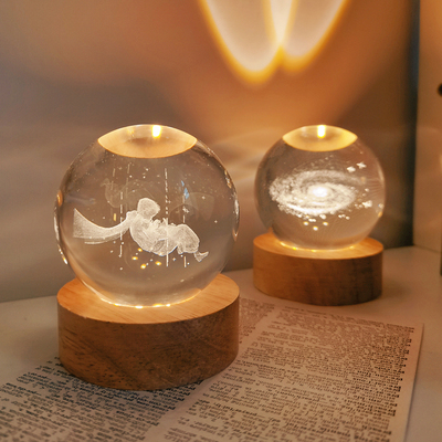 生日礼物发光水晶球小夜灯