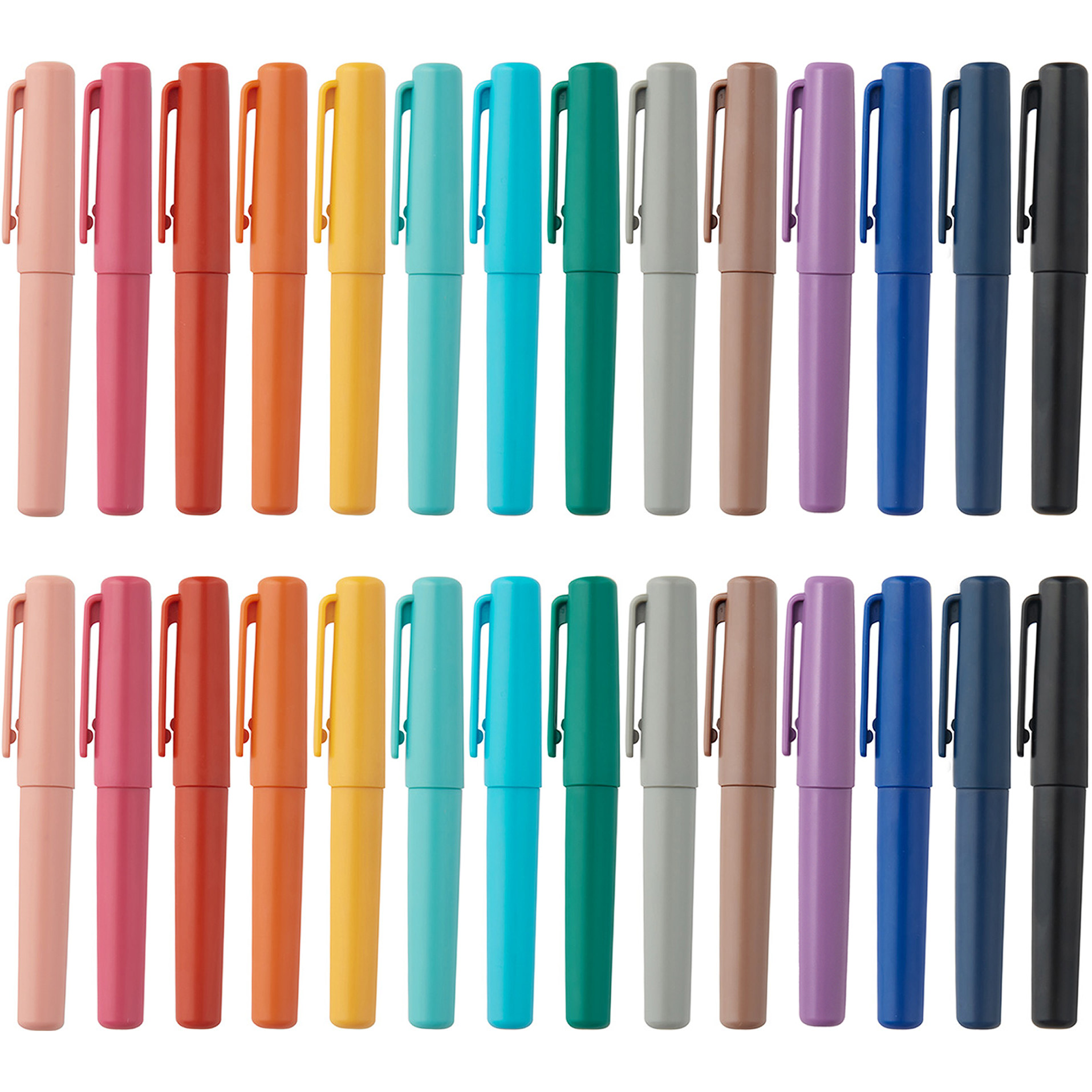 MUJI无印良品口袋笔迷你兜兜笔小胖胖丁短杆中性笔红蓝黑色彩12