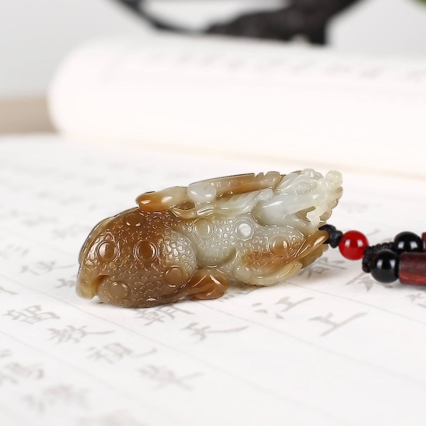 【一物一拍】和田玉且末糖红糖手工立体貔貅玉石吊坠男女款玉挂坠