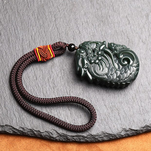 男士手把件把玩件招财龙鱼手抓件玉石雕刻抓住机遇天然青玉和田玉