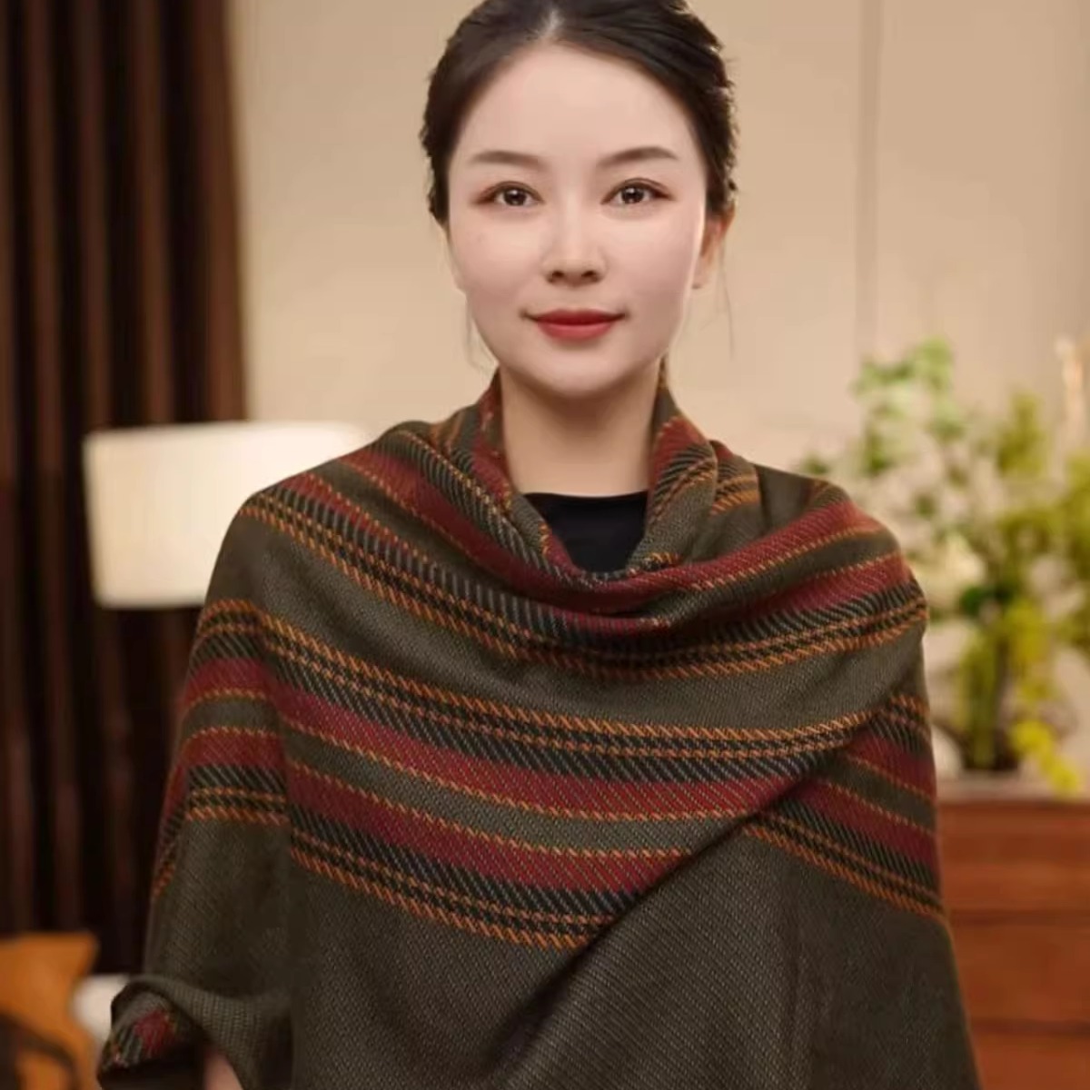 阑珊墨韩版时尚百搭方巾大披肩