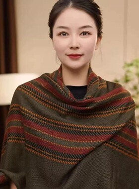阑珊墨韩版时尚百搭方巾大披肩
