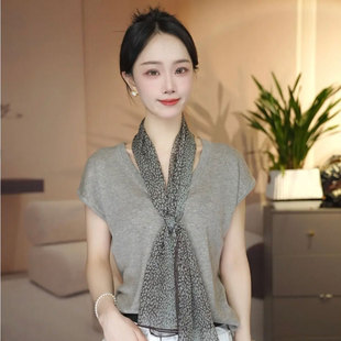 2025新款高端西丽纱长丝巾薄款夏季飘带搭配领巾女四季围巾时尚
