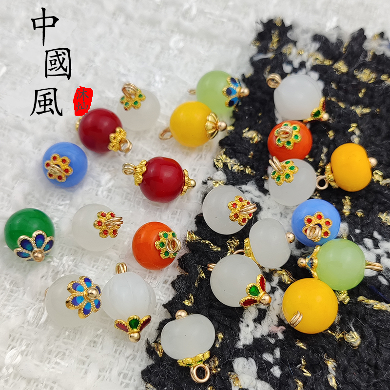 猫眼珠扣汉服旗袍唐装中国风衣服珠子纽扣圆扣子衣服盘扣琉璃玻璃