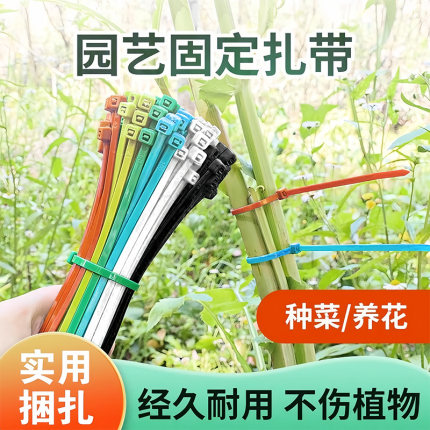 可松式活扣尼龙扎带可退式可拆卸彩色塑料园艺扎线带重复使用卡扣