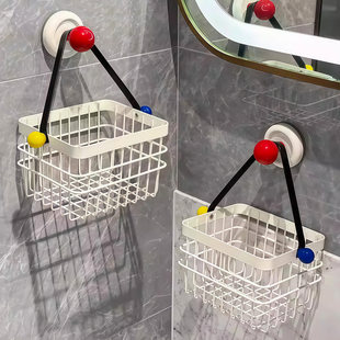 吸盘废弃洗脸巾收纳盒壁挂卫生间浴室二次棉柔巾擦脸巾挂篮置物架