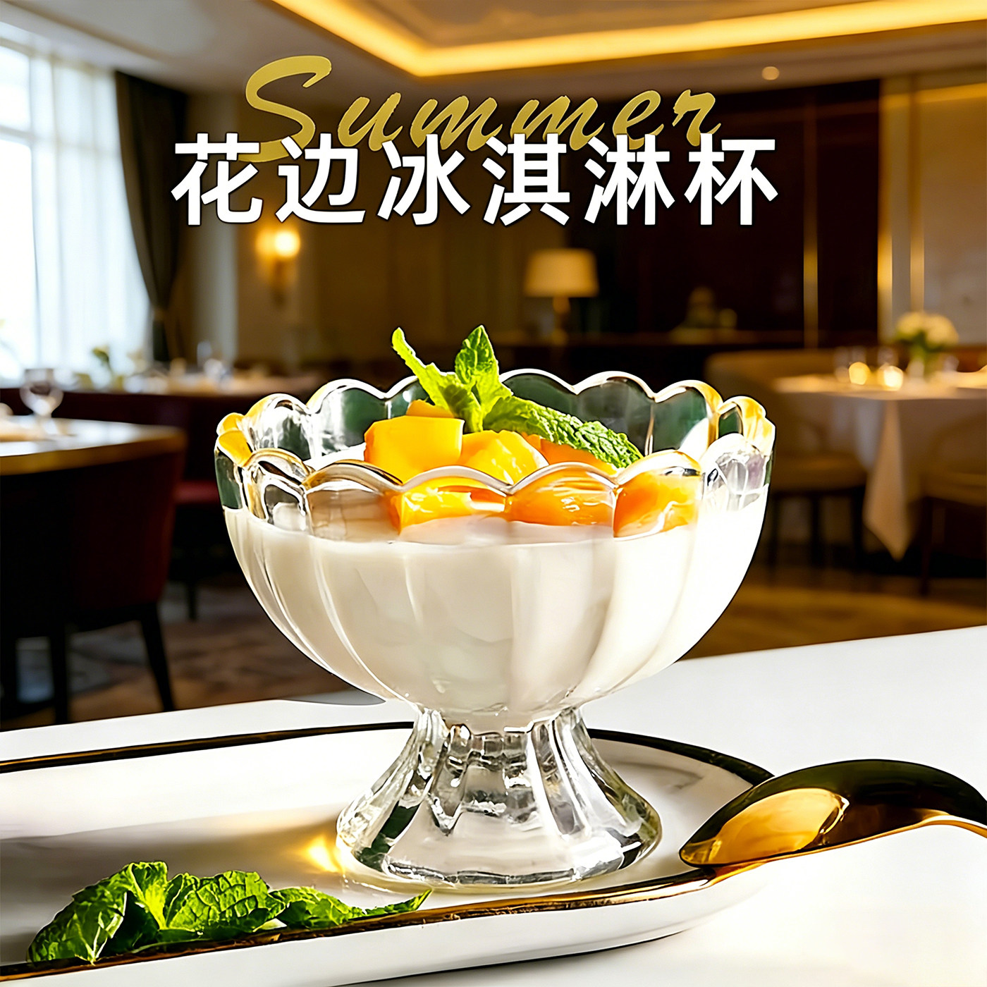冰淇淋杯酸奶杯高脚布丁杯甜品杯小吃碗ins网红餐厅高颜值玻璃杯