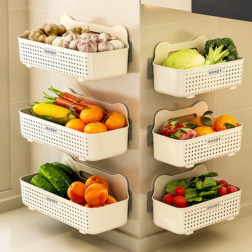 免打孔壁挂厨卫多功能收纳架