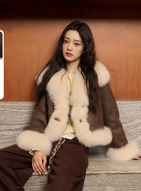 记忆的起点皮草鹅绒服2025冬季新款气质时尚翻领羽绒服69TD40807