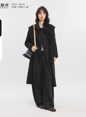 记忆的起点双面呢羊毛中长大衣女2025冬季新款气质外套69GD78101