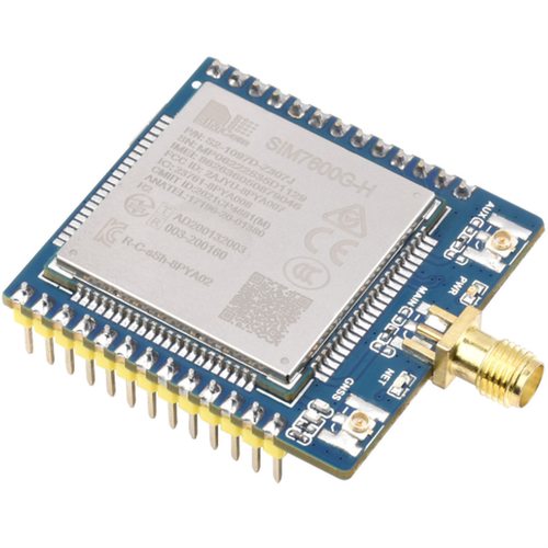 SIM7600G-H 4G 通信模块 全球通多频段 兼容4G/3G/2G 加焊排针版
