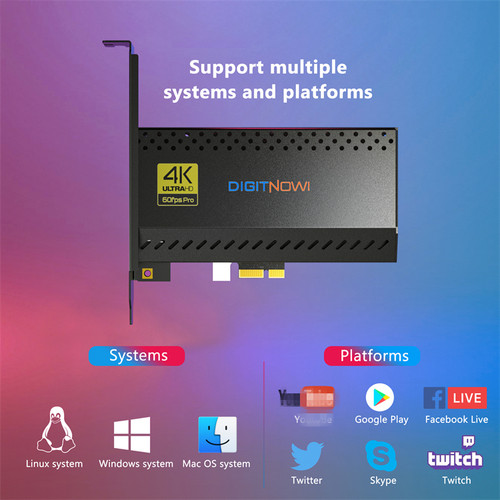 K801采集卡PCle Capture HDMI 4K视频采集游戏传输互联网会议共享