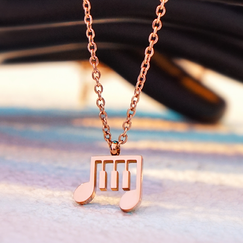 气质音符钛钢项链女高级感不掉色