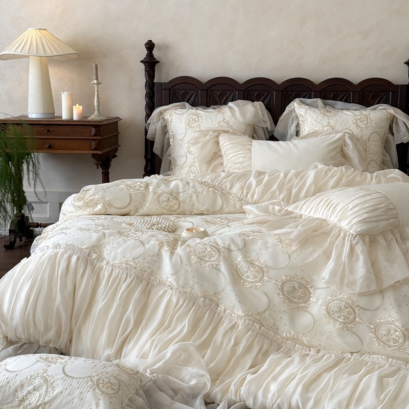 法式仙梦蕾丝140支长绒棉四件套